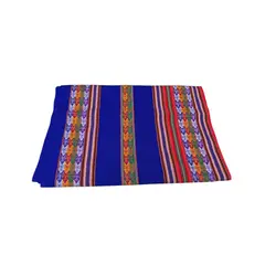 ACHALLAY ARTESANIA DE BARRO - Mantel Incaico 2.13 mts x 1.20 mts Azul