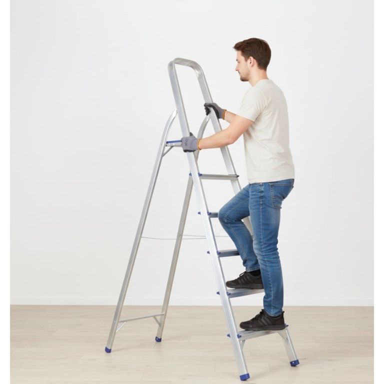 Escalera Aluminio Plegable 6 Peldaños Multifuncional Antideslizante