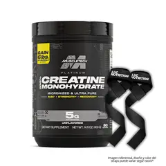 MUSCLETECH - Creatina - Creatina Platinum 400 g MICRONIZADA Y MONOHIDRATADA + Straps