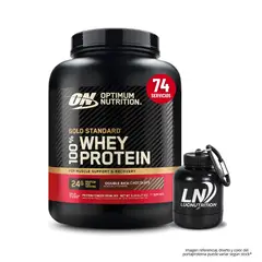 OPTIMUN NUTRITION - Gold Standard Whey 5 LB Proteina Optimum Nutrition - Double Rich Chocolate + portaproteina