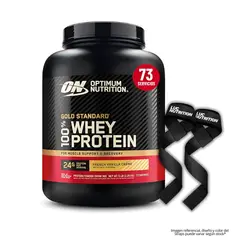 OPTIMUN NUTRITION - Gold Standard Whey 5 LB Proteina Optimum Nutrition - Vainilla Ice Cream + Straps