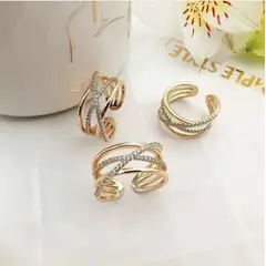 GENERICO - ANILLO CRUZADO AJUSTABLE PARA MUJER JOYERIA FINA ELEGANTE PARA REGALO TALLA 8