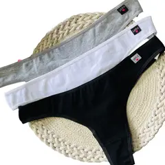 GENERICO - TANGA EN ALGODON LICRADO BASICO PACK X 3