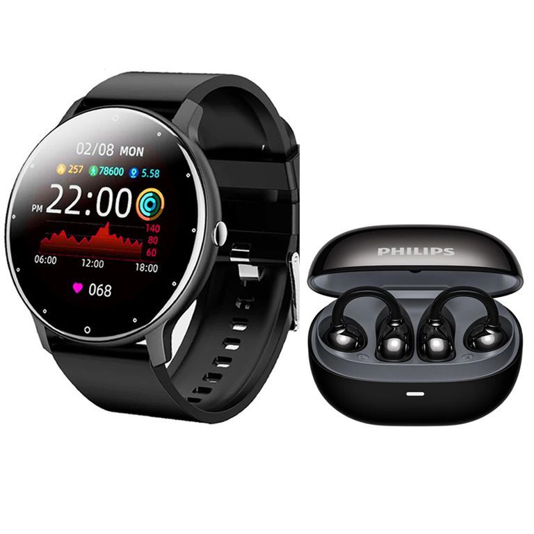 Audifonos TAT3469 Negro Bluetooth y Fit Pro reloj inteligente B