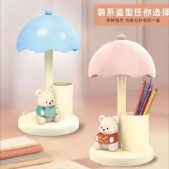 GENERICO - LÁMPARA DE ESCRITORIO 3 EN 1 ROSADO – PORTALÁPICES + PORTA CELULAR