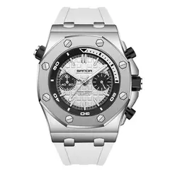 SANDA - Reloj Hombre 7027 Análogo Blanco