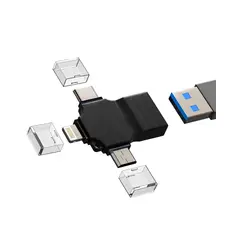 GENERICO - ADAPTADOR TIPO USB 3 en 1 USB-A 3.0HEMBRA A TYPO C - V8 - LIGHTNING IPHONE MACHO