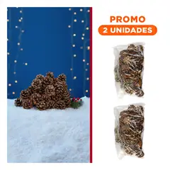 GENERICO - Pack2 Set Navideno Marron con 24 Pinas para Arbol de Navidad