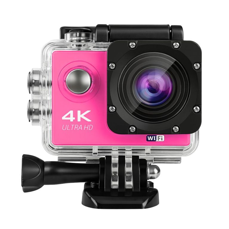 Cámara Deportiva de Acción Full HD WiFi 170° Sumergible 30 m Pantalla 2” y Accesorios de Montaje
