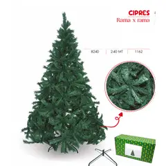 GENERICO - Árbol de Navidad ciprés 2 40m Verde 1162 Tips rama x rama