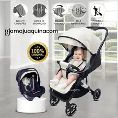 Baby - Coche Maleta de Lujo «JANDI» con Portabebé Beige
