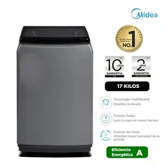 MIDEA - Lavadora MA200W170G-PE Carga Superior 17Kg Gris