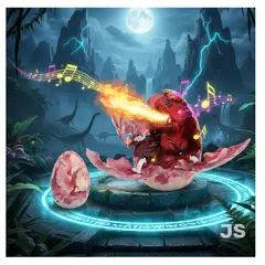 GENERICO - Dino Huevo Morado Electrónico con Sonido Bota Humo con Luces JS