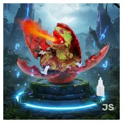 GENERICO - Dino Huevo Rojo Electrónico con Sonido Bota Humo con Luces JS