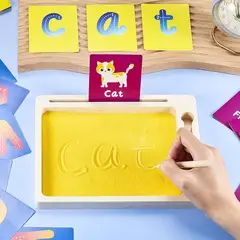 GENERICO - Bandeja de arena Montessori - Lectoescritura divertida