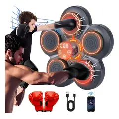 EVERSO - Máquina Boxeo Musical Entrenamiento Soporte Boxeo Bluetooth Negro