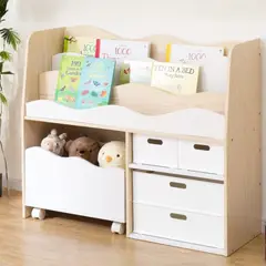 GENERICO - Estante Infantil Mi Mundo - Blanco y Beige