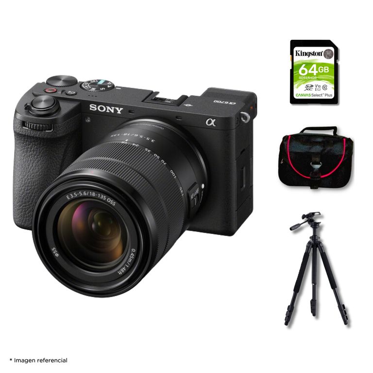 Cámara Alpha a6700 Mirrorless + Lente 18-135mm + Kit Deluxe