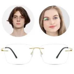 GENERICO - Lentes de Descanso Transparentes sin Borde Montura invisible Cuadrados