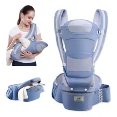 EVERSO - Mochila Portabebés Ergonómica Asiento Multifuncional 6 En 1 Azul