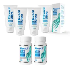 FLEXACIL - 4 ULTRA CREMA + 2 ULTRA CAPSULAS - PARA MOLESTIAS ARTICULARES Y ÓSEAS