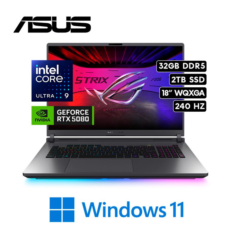 LAPTOP ROG STRIX G18 CORE ULTRA 9-275HX 32GB RAM 2TB SSD RTX 5080 16GB 18″ 2.5K, WIN11