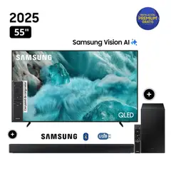 SAMSUNG - Televisor QLED 55 Visión AI Smart TV QN55Q7FAAGXPE + Soundbar HW-B450F