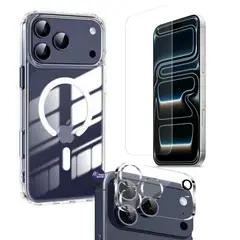 GENERICO - Funda Transparente Magsafe + Protector de Pantalla y Cámara para iPhone 17 Pro MAX