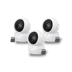 EZVIZ - KIT 3 CAMARAS DE SEGURIDAD H6C PRO 2K 3MP + MEMORIA MICROSD 128GB DE REGALO