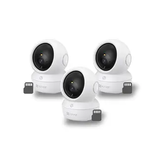 EZVIZ - KIT 3 CAMARAS DE SEGURIDAD H6C PRO 2K 3MP + MEMORIA MICROSD 128GB DE REGALO