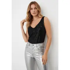 ARMA TU LOOK - BLUSA VIBRANT CUELLO V DE LENTEJUELAS MANGA CERO