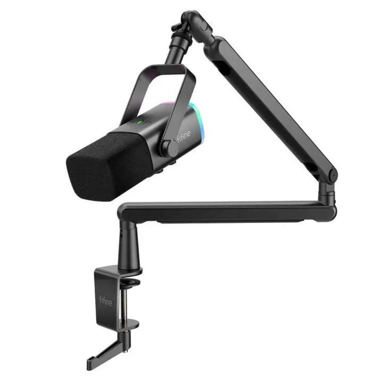 - Micrófono Ampligame TAM8 XLRUSB Incluye Brazo - Negro