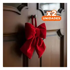 GENERICO - Pack2 Cinta Decorativa de Terciopelo Rojo para Ambientes Festivos 20x25cm Y+Regalo Sticker