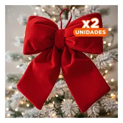 GENERICO - Pack2 Cinta Decorativa de Terciopelo Rojo para Ambientes Festivos 25x31cm Y+Regalo Sticker