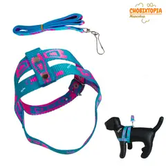 GENERICO - ARNES PECHERA SOFT MASCOTA-GATITO PERRITO TURQUESA/FUCSIA TALLA 0