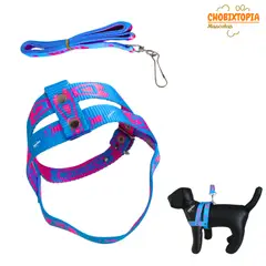 GENERICO - ARNES PECHERA SOFT MASCOTA-GATITO PERRITO CELESTE/FUCSIA TALLA 1