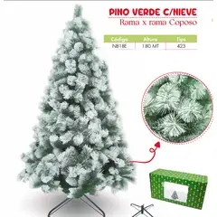 GENERICO - Arbol De Navidad Verde Con Nieve E-180 + Tira de Luces de navidad