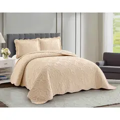 GOLDSUN - JUEGO DE EDREDON LUJO 3 PIEZAS TELA CON TELA DE VERANO 2 PLAZAS