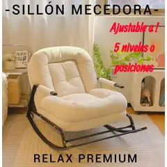 GENERICO - SILLA MECEDORA SOFÁ RECLINABLE SILLÓN PLEGABLE TERRAZA JARDÍN SALA PREMIUM ARENA