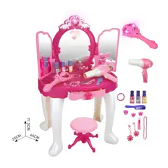 GENERICO - Tocador Infantil Interactivo Musical con Varita Espejo Mágico y Secador