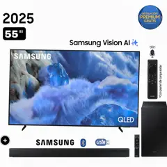 SAMSUNG - Televisor 55" QLED Q8F QN55Q8FAAGXPE Vision Ai Smart Tv + Soundbar HW B450F