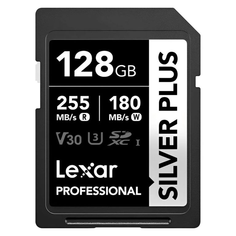 Memoria SDXC U3 V30 Professional 128GB - W180MBs -R255MBs SILVER PLUS