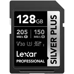 LEXAR - Memoria SDXC U3 V30 Professional 128GB - W150MBs -R205MBs SILVER PLUS