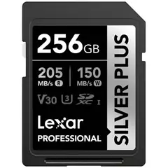 LEXAR - Memoria SDXC U3 V30 Professional 256GB - W150MBs -R205MBs SILVER PLUS