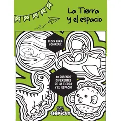 GENERICO - Libro Infantil Block para colorear - La Tierra y el Espacio 2+