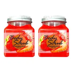 WOKALI - PACK 2 EXFOLIANTE CORPORAL BASE DE SAL DE MAR Y FRESA 500ML