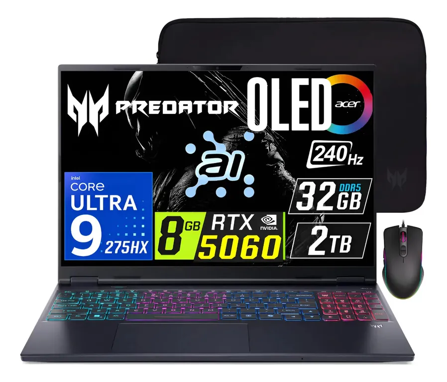 Predator Helios 16s AI OLED Ultra 9-275HX RAM 32gb SSD 2TB NVIDIA Rtx5060 8GB