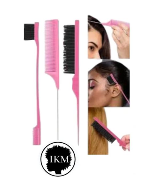 KIT PEINE CEPILLO PARA CABELLO -CLEAN LOOK ROSA
