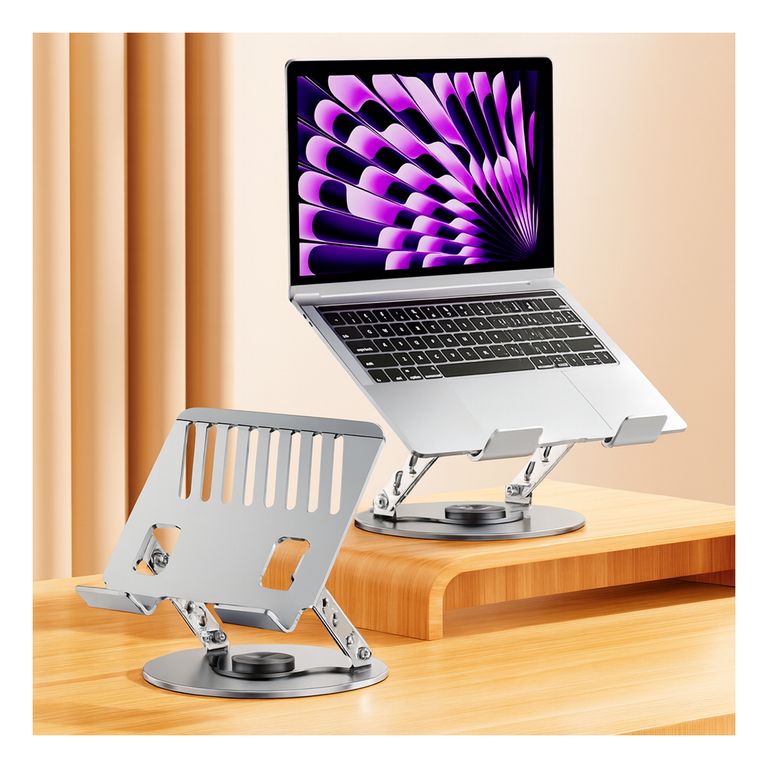 Base Ergonómica para Laptop de Aluminio Giratoria 360 para Oficina y Home Office