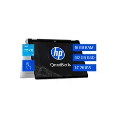 HP - Laptop OmniBook 5 Flip 2 en 1 14” Touch 2K, Intel i5-1334U, 16GB, 512 GB SSD, Lapiz Tilt, Windows 11 Español
